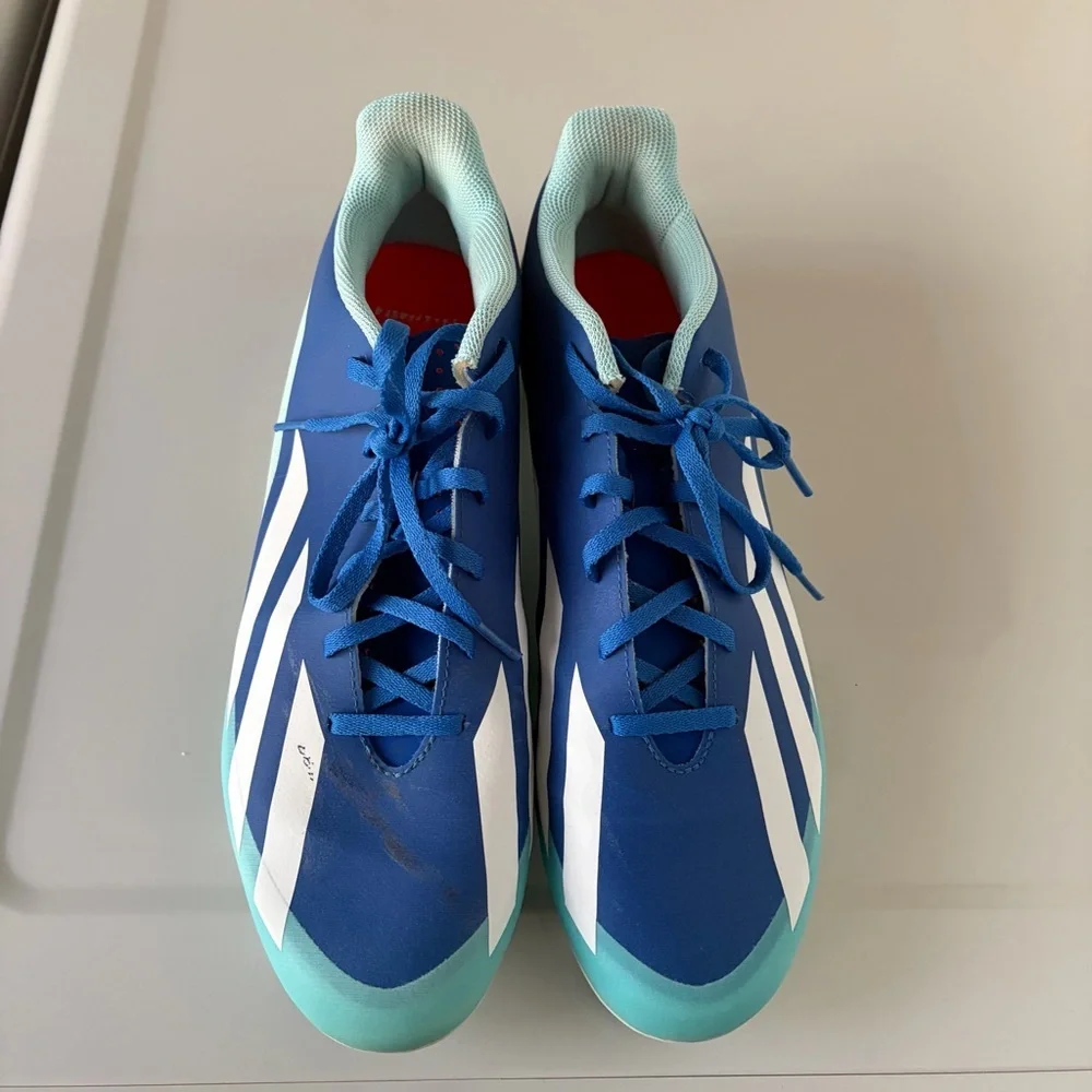 Adidas X Crazyfast 4 .FXG Cleats Men's Soccer Shoes Size 13 White Blue